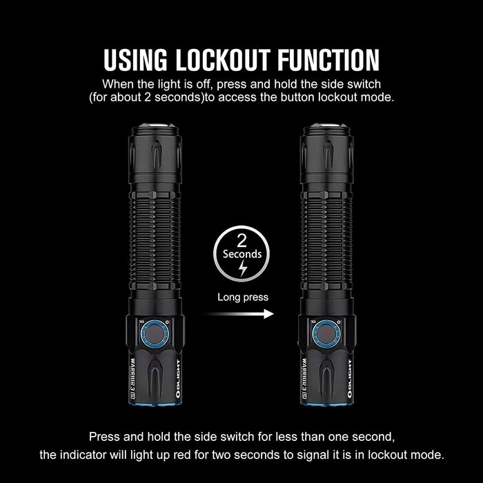 Тактичний ліхтар OLIGHT Warrior 3S, 2300 люмен, 5 режимів, USB-зарядка, датчик відстані, IPX8, водонепроникний, для кемпінгу, туризму, виживання, чорний