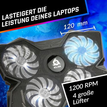 Охолоджувач для ноутбука Wind з 4 вентиляторами, USB-живлення, для PC та Mac, білий