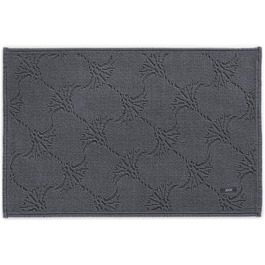 Килимок для ванної Joop! NEW Cornflower 70x120 см, світло-антрацитовий, 100% бавовна, прямокутний, м'який, зносостійкий, 6 мм, Португалія