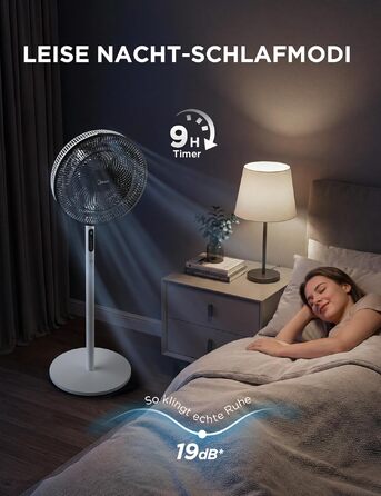 Вентилятор підлоговий Midea FS40-23MR з пультом, 3 швидкості, телескопічна штанга, поворот 90°, білий - тихий циркулятор