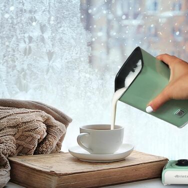Ariete Vintage Cappucino 2878: Електричний спінювач молока ретро-стилю для капучино та гарячого шоколаду, 250 мл, 500 Вт, зелений