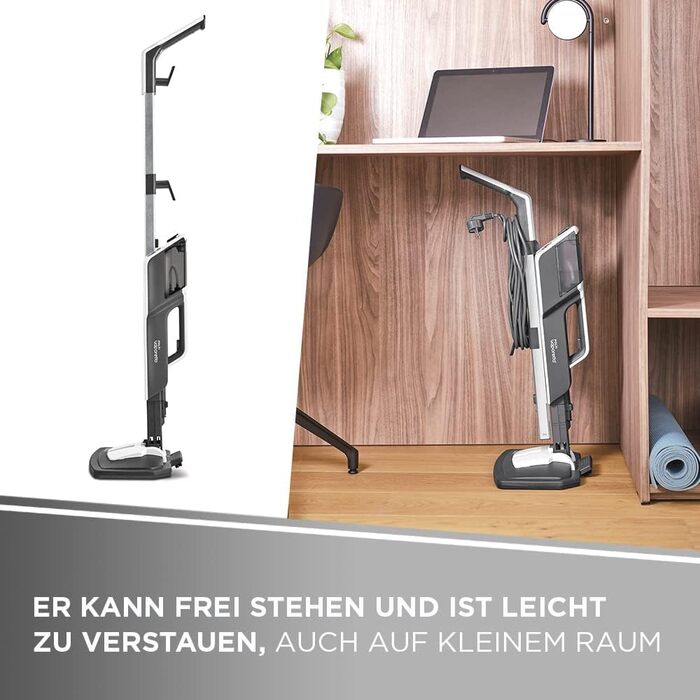 Парова швабра та ручний пароочисник Polti Vaporetto SV610_Style, 15 насадок, екстра-пара, для всіх поверхонь, вертикальна паркування, сріблястий