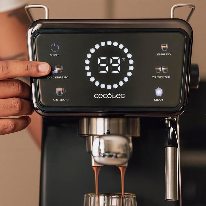 Еспресо-машина Cecotec Power Espresso 20: еспресо, капучино, холодний кави, 20 Bar, професійна якість. Touch ColdBrew