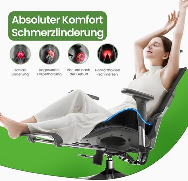 Подушка ортопедична з піни Memory Foam для офісного крісла, дому та авто, чорна. Комфортне сидіння, антиковзкий низ.
