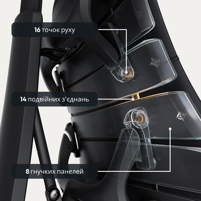 Крісло офісне ергономічне LiberNovo Omni Gen Glacier 48 см