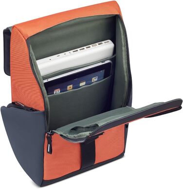 Міський рюкзак DELSEY PARIS SECURFLAP 21 л, 45x31x14 см, помаранчевий, м'який корпус