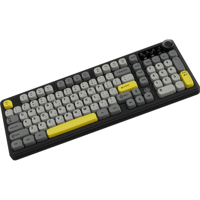 Бездротова клавіатура Ajazz AF98 PLUS Black Gray Yellow (AF98-PLUS-BGY)