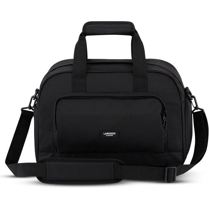 Larkson Weekender Finja Medium чорна дорожня сумка для жінок і чоловіків з відділенням для взуття, ручна поклажа, водовідштовхувальна, із переробленого PET