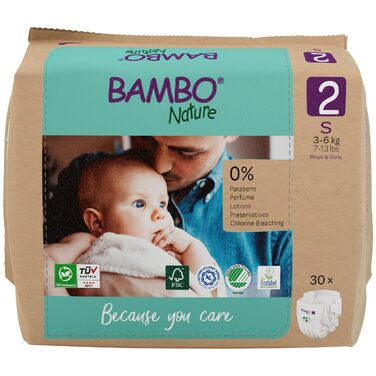 Дитячі підгузки Bambo Nature розмір 4 (7-14 кг), місячний бокс, 144 шт.