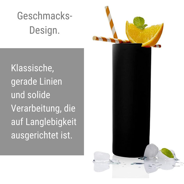 Коктейльні склянки Matte Black для коктейлів Campari Tumblers 320 мл Набір із 6 предметів Чорний Нью-Йоркський бар Stölzle Lausitz