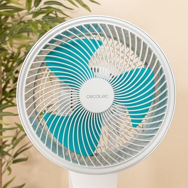 Вентилятор підлоговий Cecotec EnergySilence 900 Cyclone 35 Вт, 9 дюймів, 3 швидкості, Автоматичне обертання, Регульований нахил, Пульт + Сенсорне керування, Білий