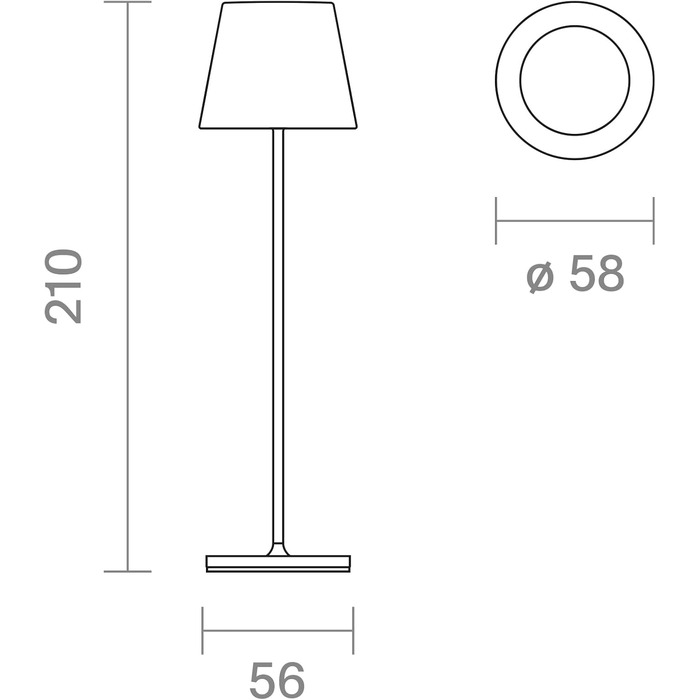 Sigor Nuindie Pocket - LED-лампа на акумуляторі, 21 см, IP54, USB-C, 7 годин, сірий небілющий