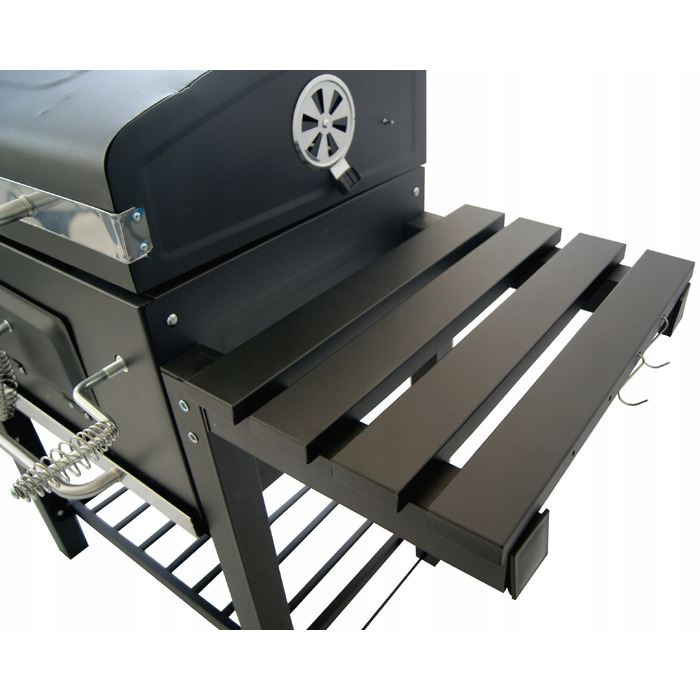Великий вугільний гриль для саду з кришкою, решітка 57 x 43 см, BBQ для вугілля та брикетів
