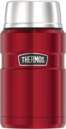 Термос для їжі Thermos Stainless King 710 мл, нержавіюча сталь, червоний, зберігає гаряче 14 годин, холодне 24 години, герметичний, для супу, мюслі, рагу, підходить для посудомийної машини