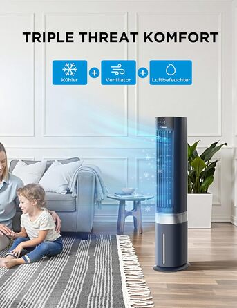 Мобільний випарний охолоджувач повітря Midea Sensicool 7л з сенсорним дисплеєм та 6 швидкостями