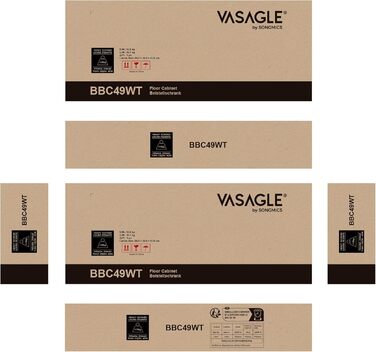 VASAGLE шафа для ванної кімнати, вузька комода з 3 шухлядами і дверцятами, регульована полиця, 30x60x80 см, хмарно-білий, кантрі стиль