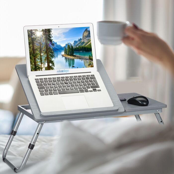 Relaxdays Регульований столик для ноутбука сірого кольору