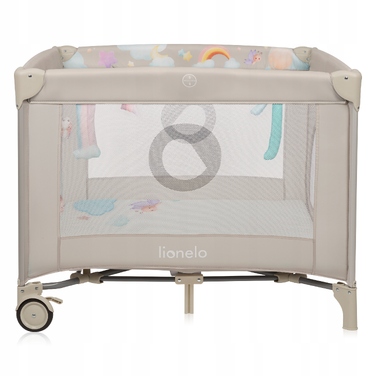 Манеж для дитини Lionelo Mille+ складаний, з матрацом, сумкою для транспортування та колесами