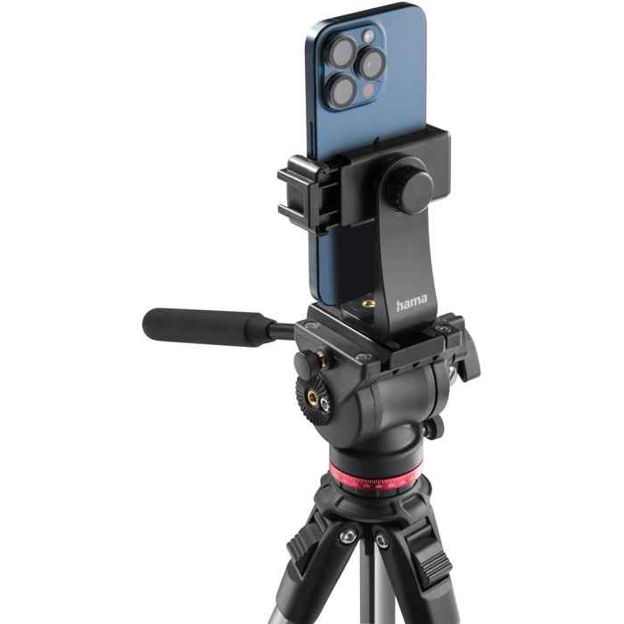Відеоштатив Hama з флюїдною головкою для камери, смартфона і DSLR, алюмінієвий, легкий, 46–160 см, навантаження до 7 кг, з тримачем для телефону