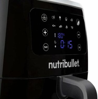 Аерофритюрниця nutribullet Crisplite NBA0611DG, 6л, 1700Вт, сенсорне керування, 8 попередніх налаштувань, без PFAS, матовий чорний