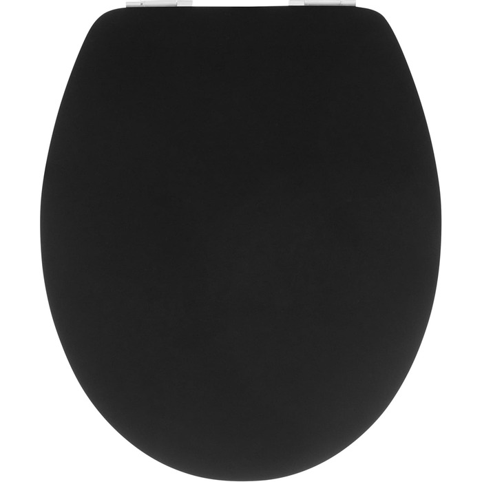 Сидіння для унітазу Cornat Prime Black Steel, дерев'яне, з мікроліфтом, швидке кріплення, чорне з срібною окантовкою