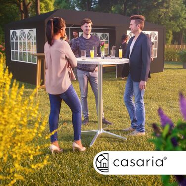 Столик Casaria® 2in1: регульована висота, складний, Ø 60 см, алюміній, для вулиці та дому