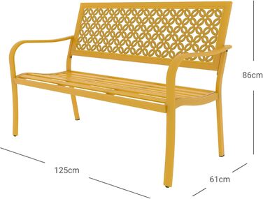 Металева лавка Grand Patio для саду, парку та балкону - 2-3 місця, ретро-стиль, сіра (сірка), сталь, чавун