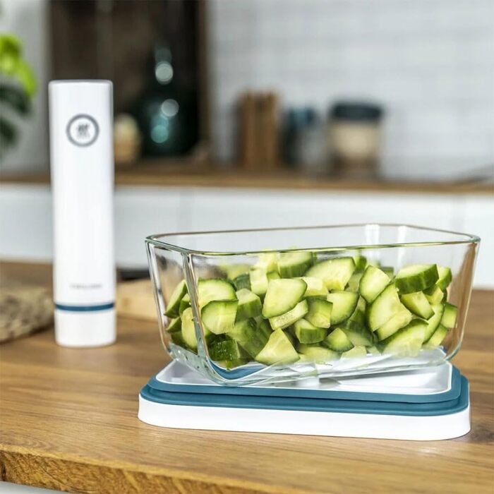 Вакуумний контейнер ZWILLING Fresh & Save, скло, розмір L, з вакуумною кришкою, колір Blue La Mer
