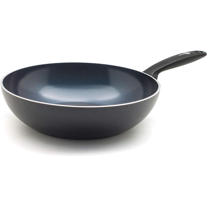 Wok GreenPan Torino 28 см, 3,6 л, керамічний, антипригарний, PFAS-free, індукційний, для духовки, чорний