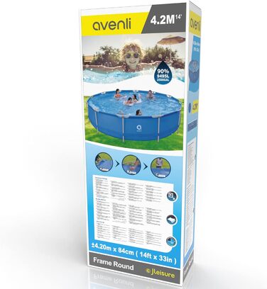 Каркасний басейн Avenli 420x84 см круглий, сталевий, без насоса і аксесуарів, синій, для плавання, заміна басейну