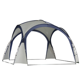 Outsunny Кемпінговий намет Садовий намет Marquee Party Tent Сонцезахисний козирок Атмосферостійкий стовп зі скловолокна + поліестеровий кремовий білий + синій 3.5 x 3.5 x 2.3 м