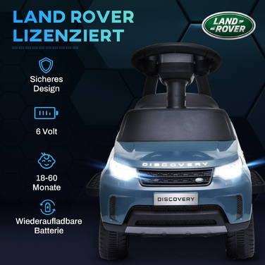AIYAPLAY Land Rover Дитячий електромобіль 2 в 1 6V дитячий автомобіль з режимом ковзання, музика, клаксон, електромобіль, автомобіль для поїздки, автомобіль з фарою, 3 км/год, для дітей 1,5-5 років, світло-блакитний