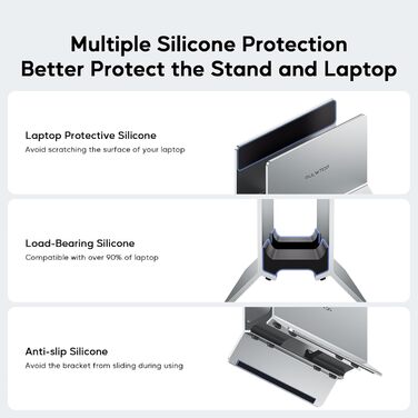 Підставка для ноутбука Vertikaler Laptop Ständer (алюміній) - універсальна, для MacBook, iPad, Tablet, Mac mini