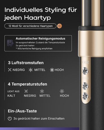 Стайлер для волосся 6 в 1 7MAGIC Airstyler: іонний фен та автоматичний плойка-локони (Obsidian)