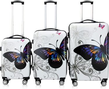 Набір валіз MONZANA® Butterfly Basic з ABS, на колесах, з алюмінієвою телескопічною ручкою та замком