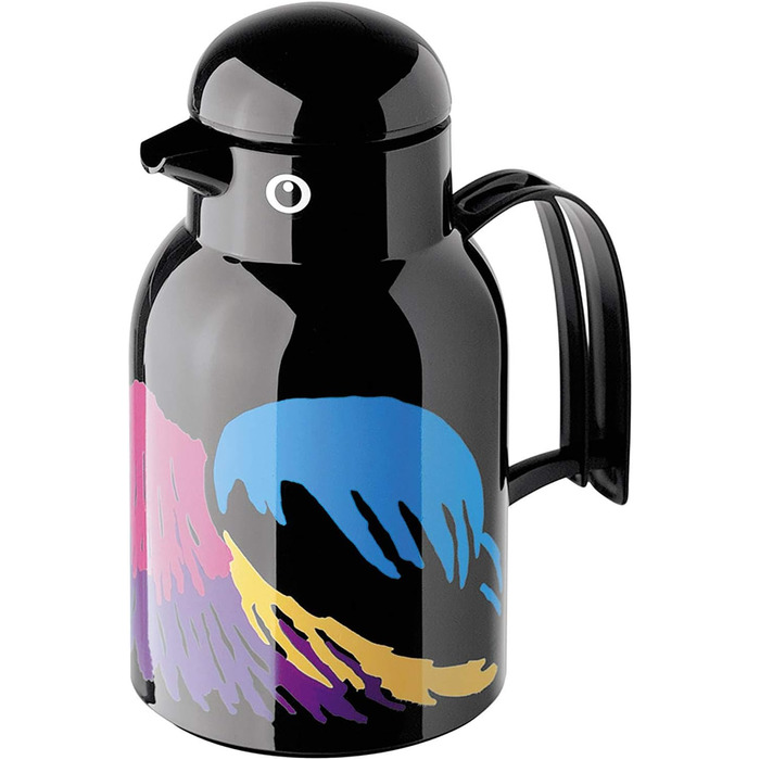 Термос-глечик Helios Thermo-Bird Папугай, пластик, чорний, 1 л