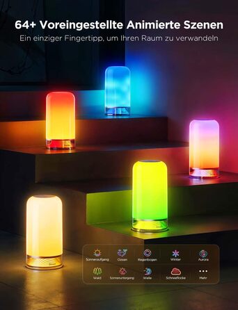 Govee LED-лампа настільна, торшер з торканням, RGBICWW, керування Alexa, 64 режими, 500 люмен, Matter, 2700-6500K, для вітальні та спальні