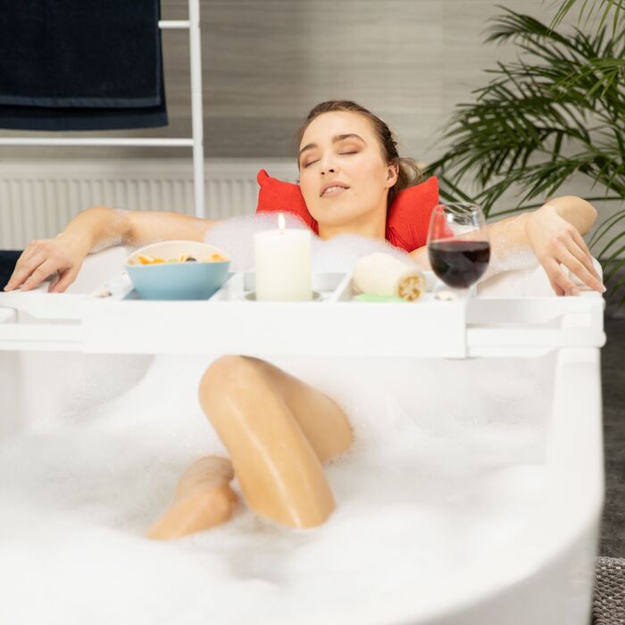Підставка для ванни Relaxdays біла, висувна