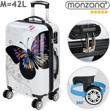 Чемодан Monzana M 42 л, жорсткий ABS+PC, телескопічна ручка, подвійні колеса