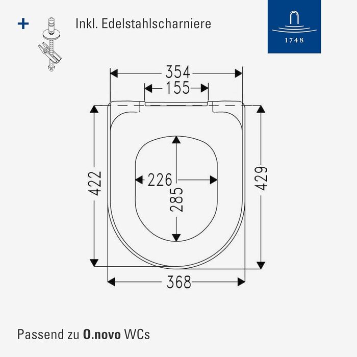 Сидіння для унітаза Villeroy & Boch O.novo D-подібне, біле (Alpin), з мікроліфтом SoftClose, знімне, матеріал Duroplast, 9M38S101