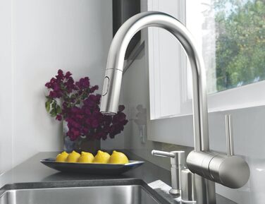 Змішувач кухонний GROHE Minta з висувним душем, 2 режими, SuperSteel, 32321002