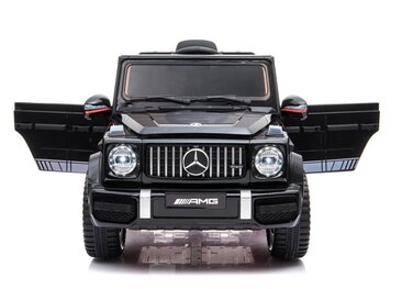 Дитячий електромобіль Mercedes G63 AMG з шкіряним сидінням та пультом керування, чорний