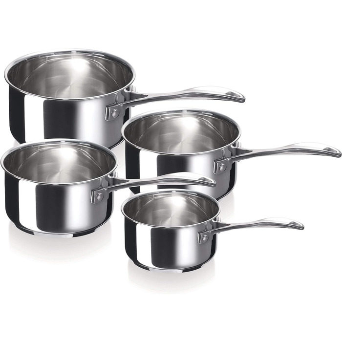 Набір каструль Beka Chef 4 шт., 18/8 нержавіюча сталь, сріблясті, 14-20 см