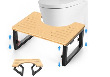 Стілець для унітазу з дерева, складаний, для дорослих - Toilet Stool