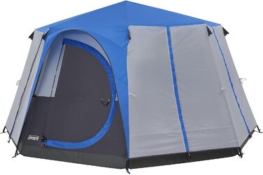Намет Coleman Octagon з великими вікнами, 360° оглядом, міцним сталевим каркасом, інтегрованою підлогою, водонепроникний, синій, на 1 людину