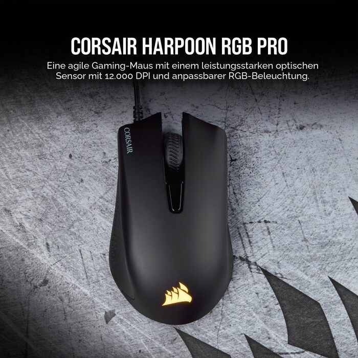 Ігрова миша Corsair Harpoon PRO RGB FPS/MOBA, оптична, дротова, чорна