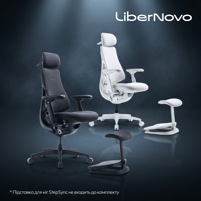 Крісло офісне ергономічне LiberNovo Omni Gen Graphite 48 см