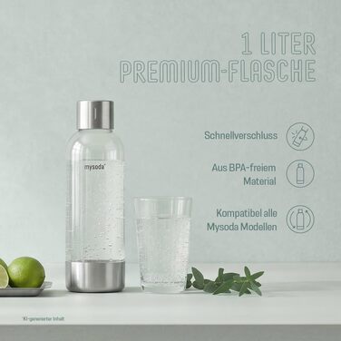 Сифон для газування води Mysoda Ruby 2, алюмінієвий корпус, пляшка 1 л, колір Pigeon (без балона CO2)