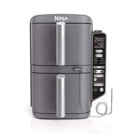 Вертикальна аерофритюрниця Ninja Double Stack XL Air Fryer 9,5 л з цифровим термометром, 6 функцій приготування, 2 рівні, сіра SL451EU