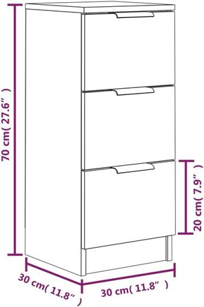 Вітрина vidaXL чорна 30x30x70 см з ДСП